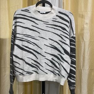 Rails Zebra Pattern Sweater - Black and Cream